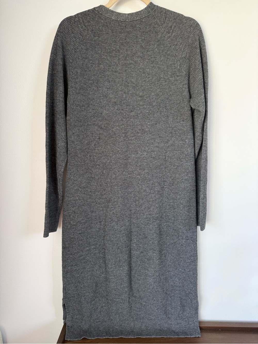 Madewell Charcoal Gray Long Sleeve Midi Dress - Knit
